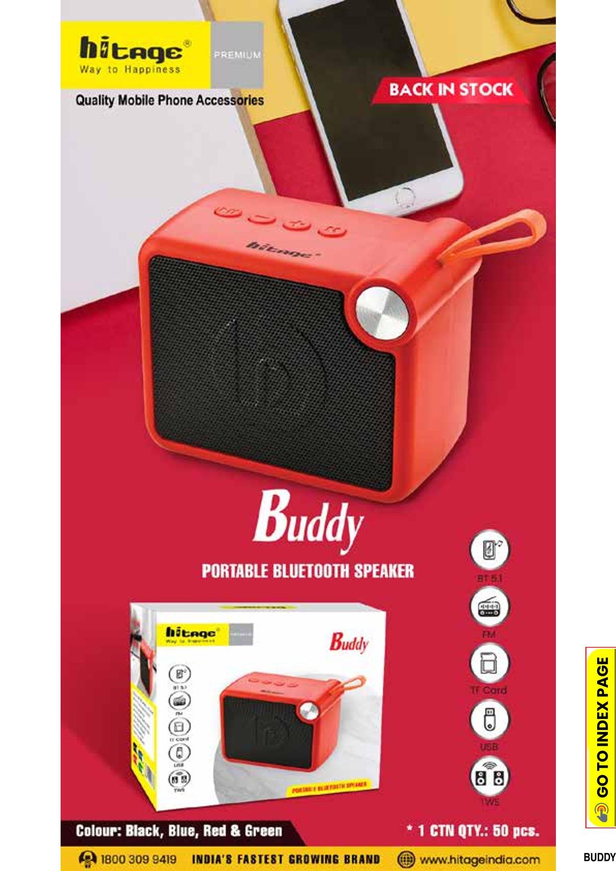 BT-5.0 Buddy Hitage 5 Porteble Speaker
