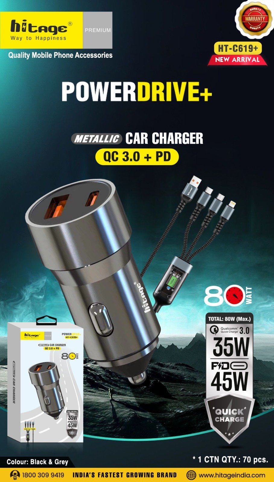 HT-C619+ Hitage Car Charger