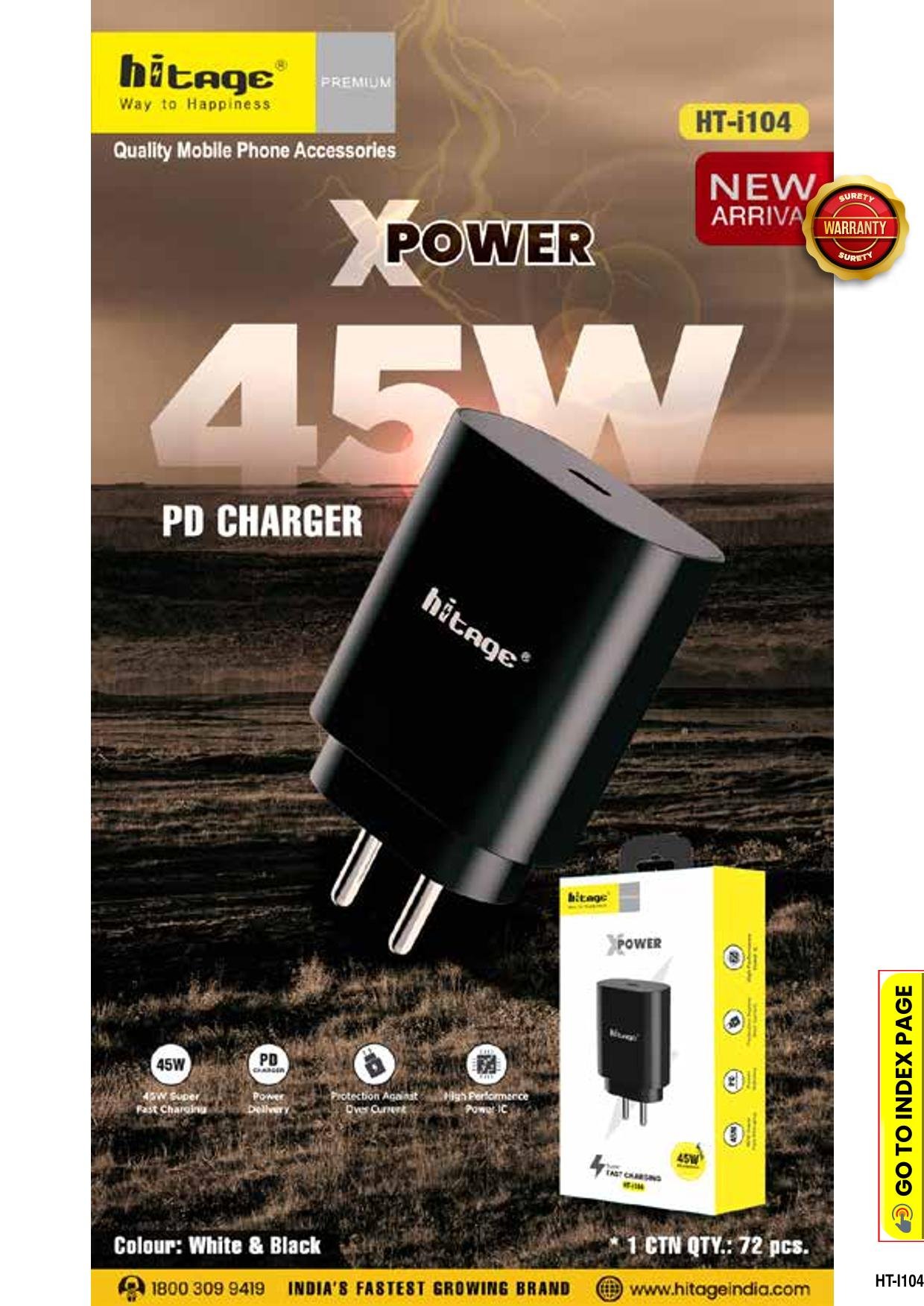 HT-i104 Hitage PD Charger (45W)