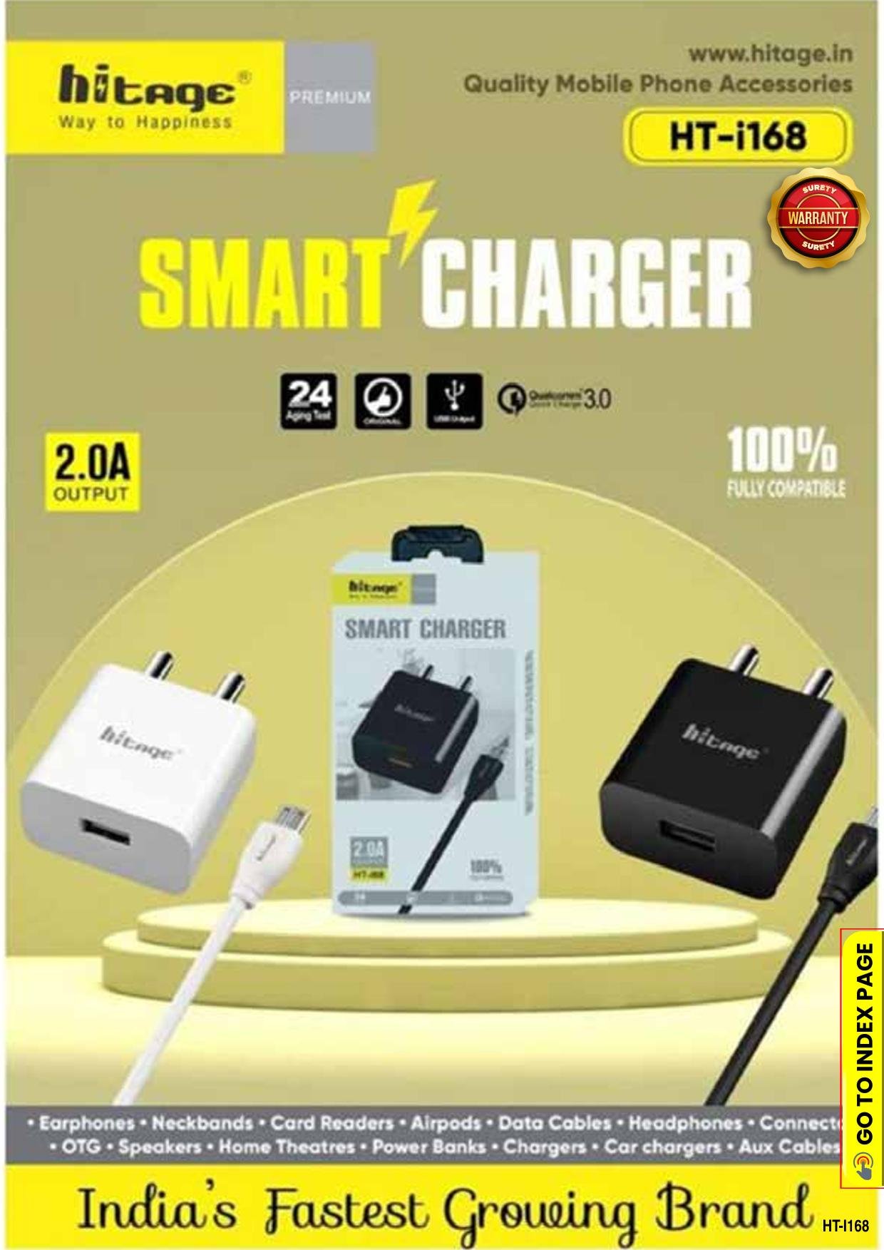 HT-i186 Hitage (18W) Charger (V8)