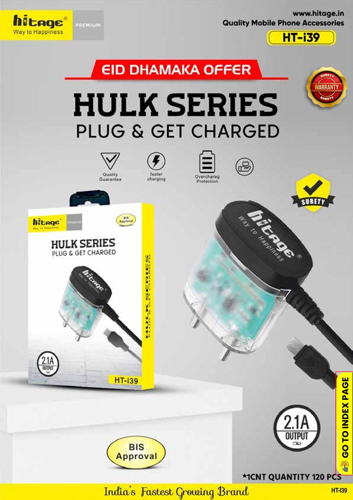 HT-i39 Hitage Charger (2.1A) V8