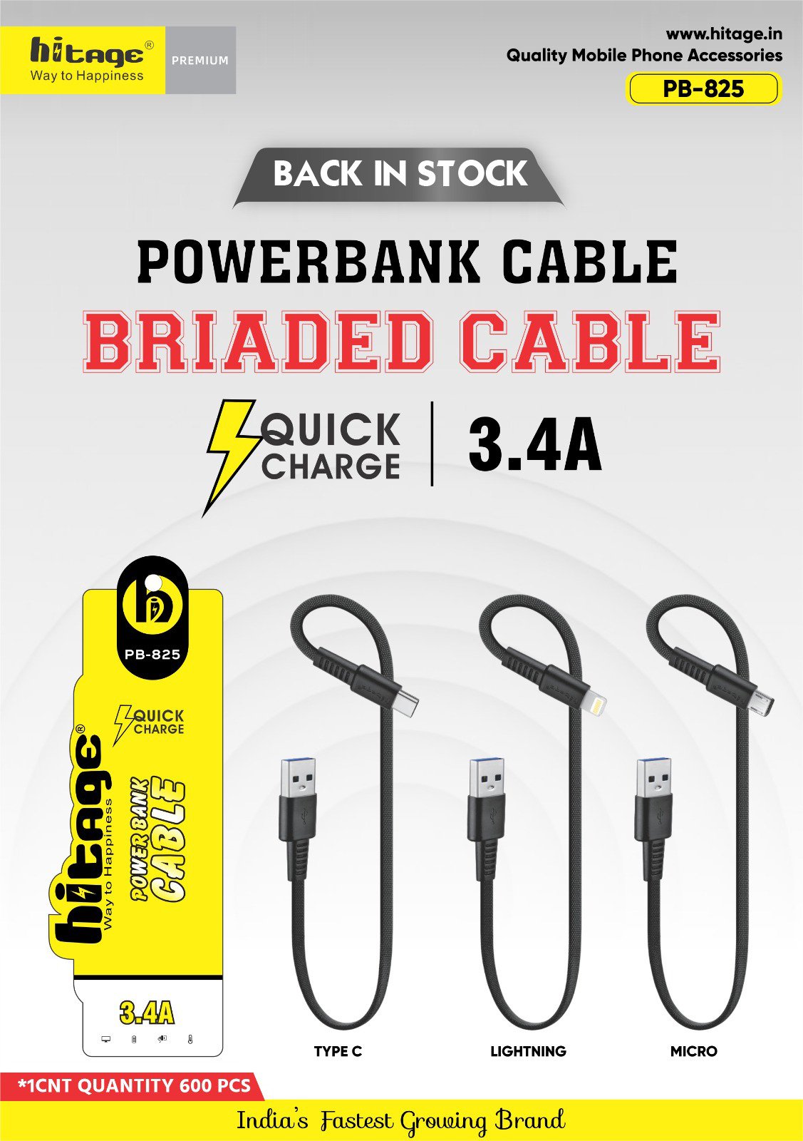 PB-825 Power Bank Cable (3.4A) I-Phone