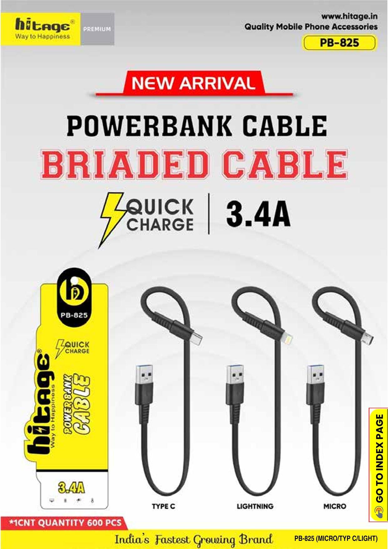 PB-825 Power Bank Cable (3.4A) I-Phone