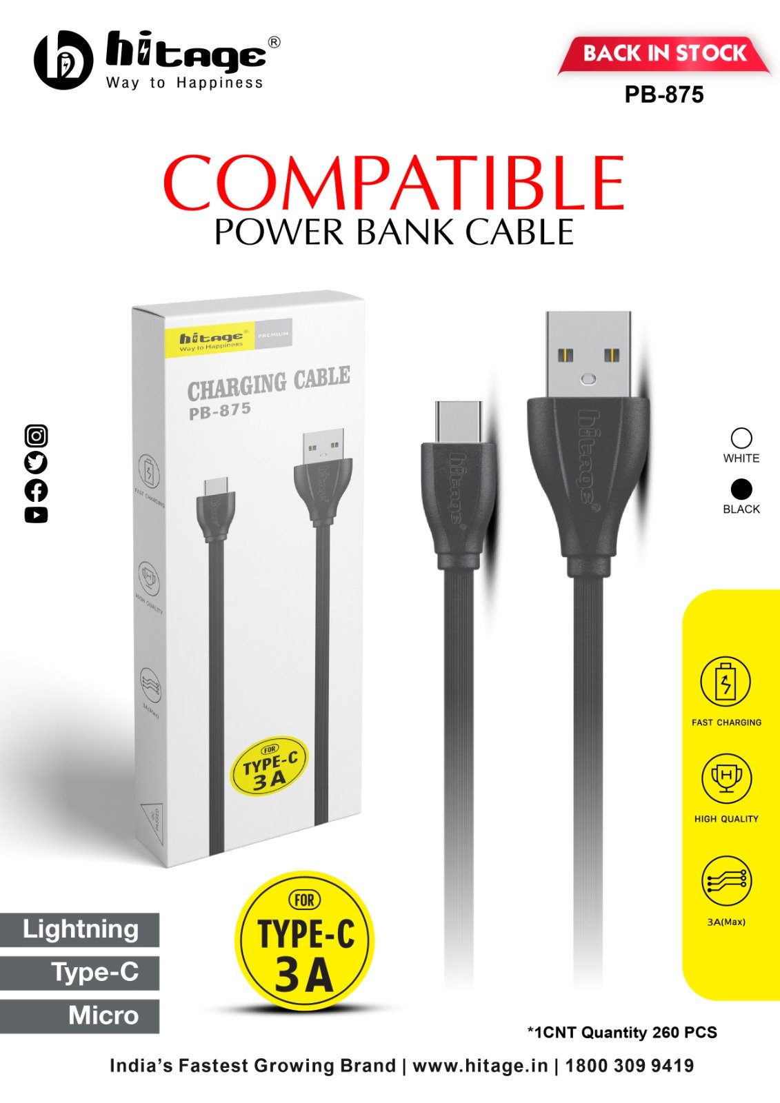 PB-875 Power Bank Cable (Android) Box