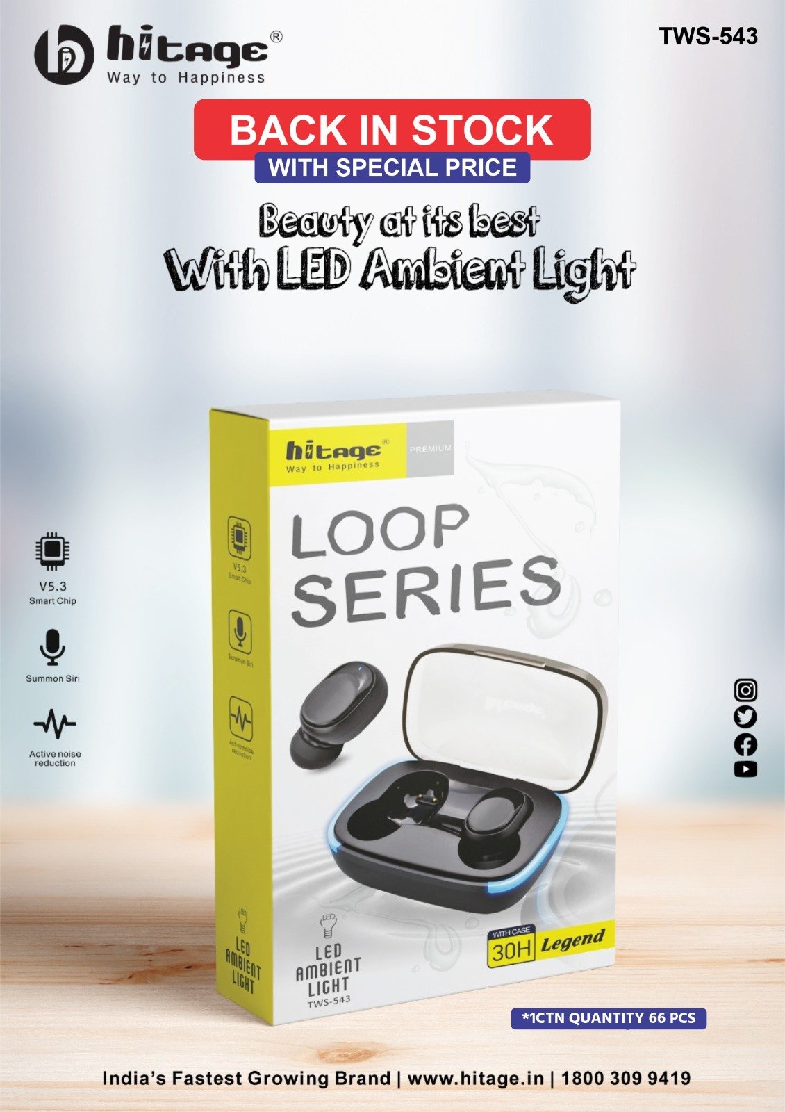 TWS-543 Hitage Wireless Earbuds