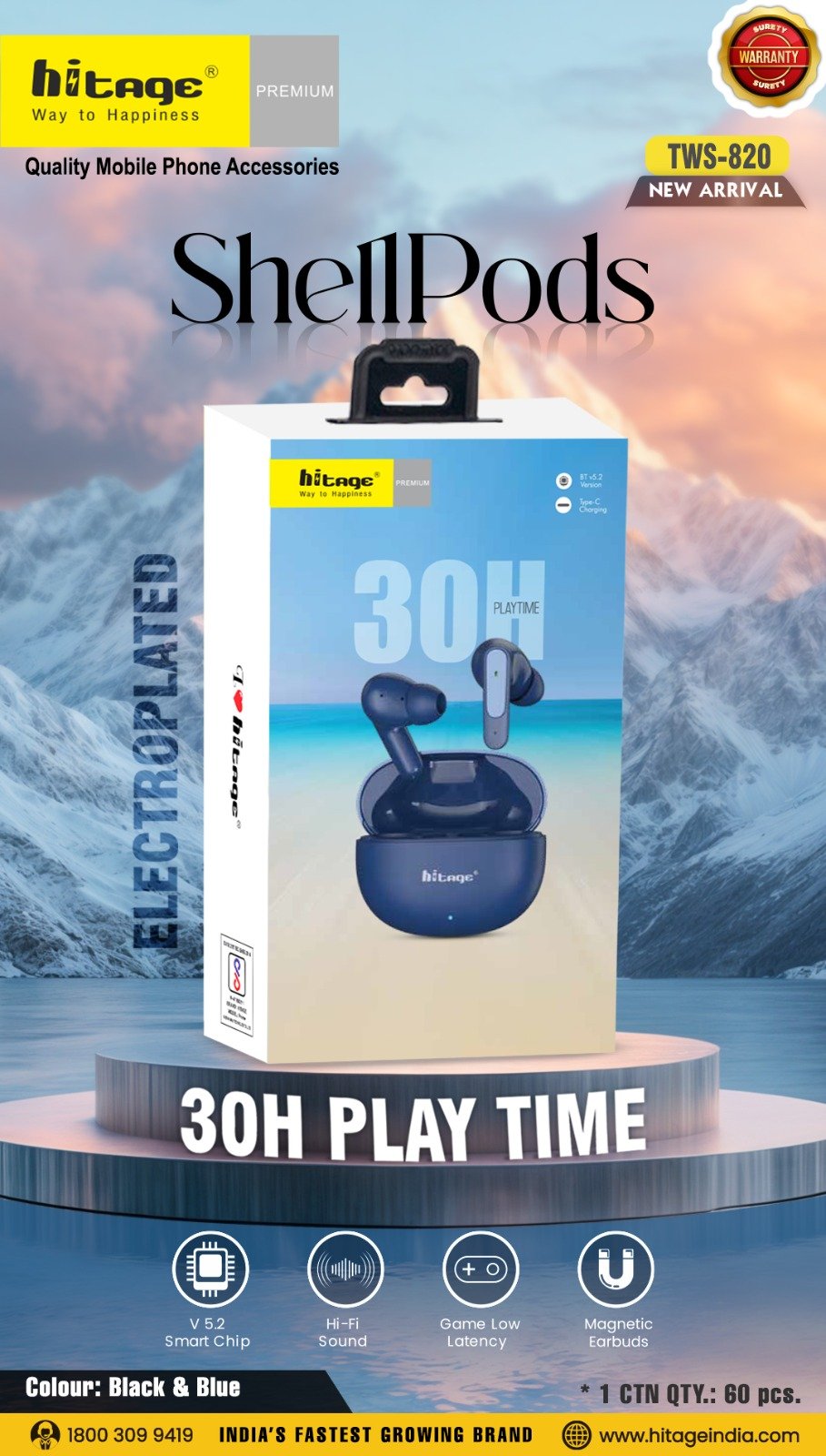 TWS-820 Hitage Wireless Earbuds