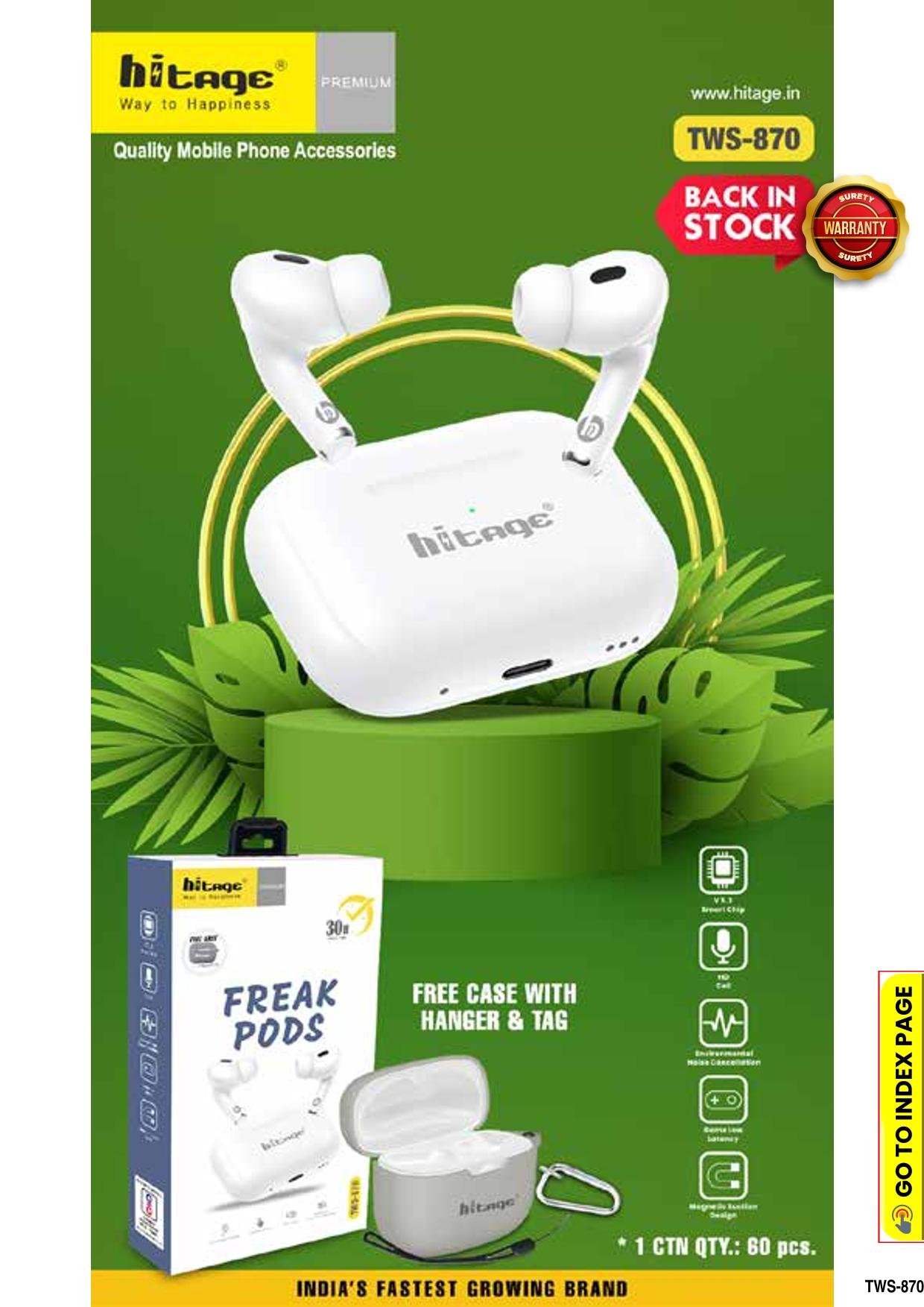 TWS-870 Hitage Wireless Earbuds