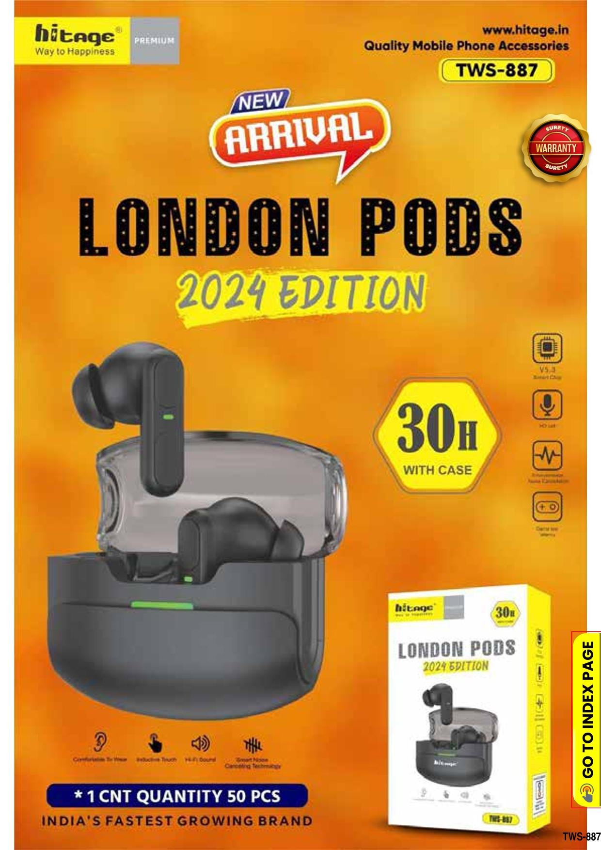 TWS-887 Hitage Wireless Earbuds