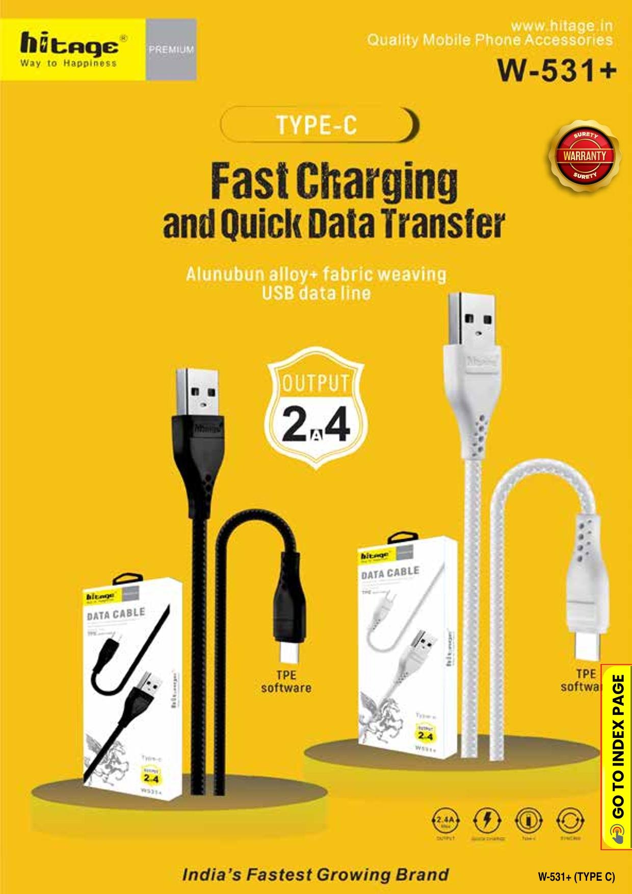 W531+ Data Cable (2.4A) Type-C