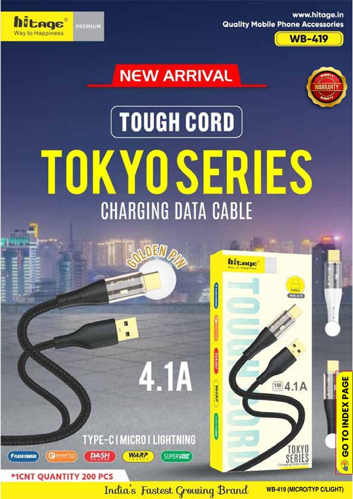 WB-419 Data Cable (4.1A) Lightning