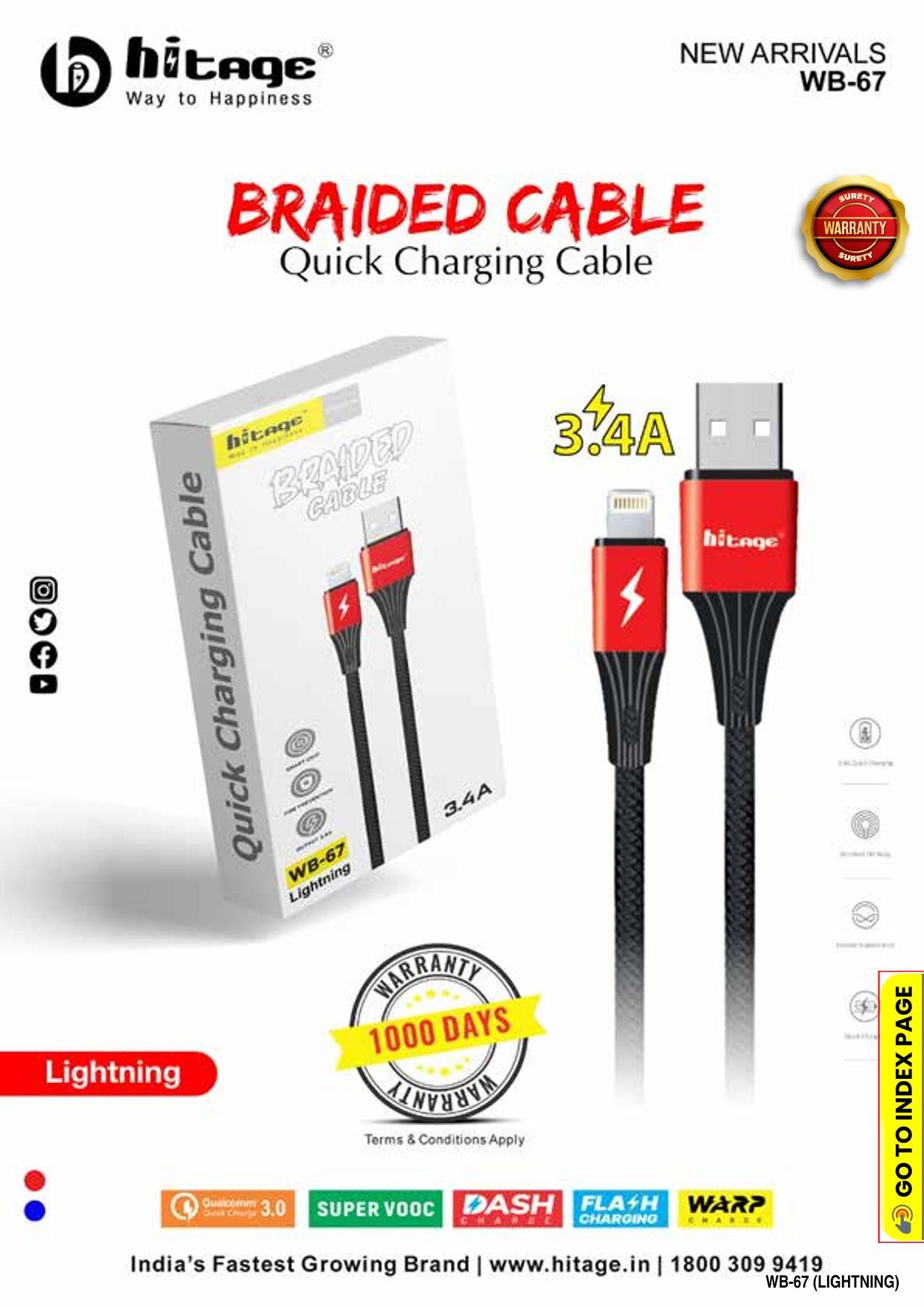 WB-67 Data Cable (3.4 A) I-Phone