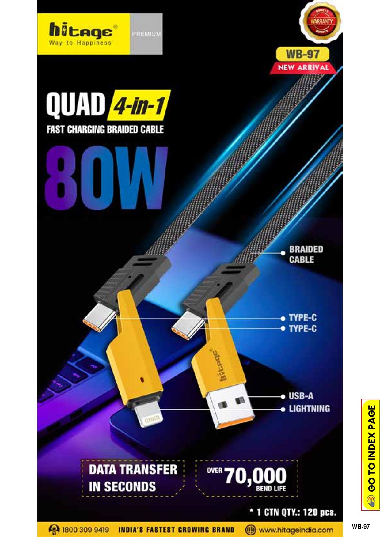 WB-97 Data Cable (80W) 4 in 1