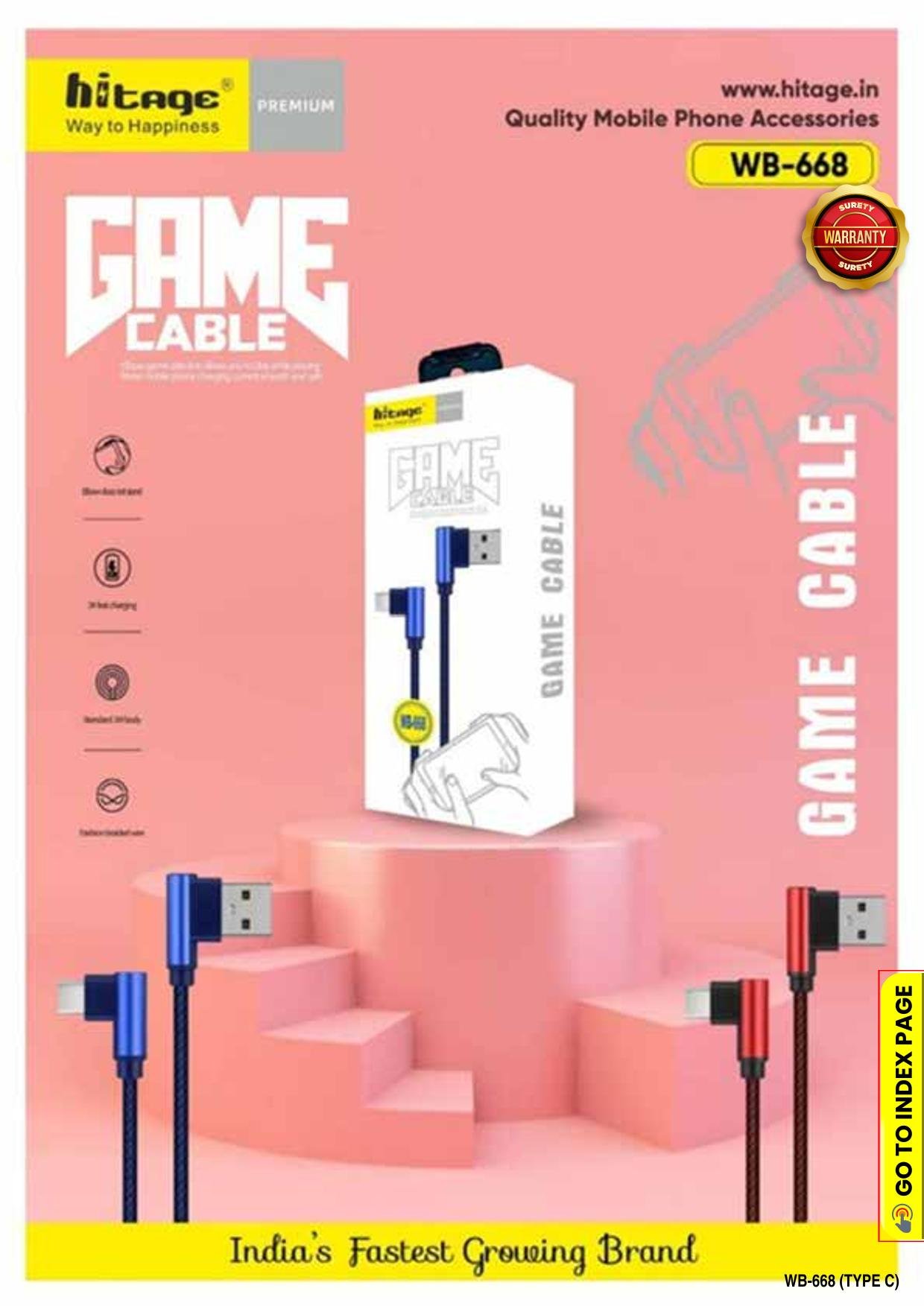 WB668 Data Cable (1.2 Mtr) Android