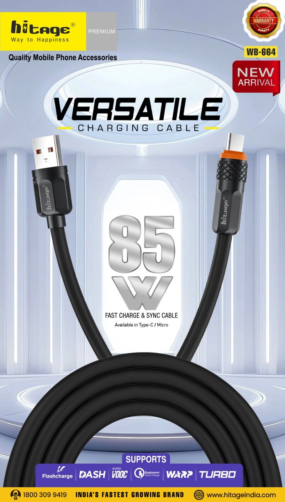 WB-664 Data Cable (85W)-Type-C