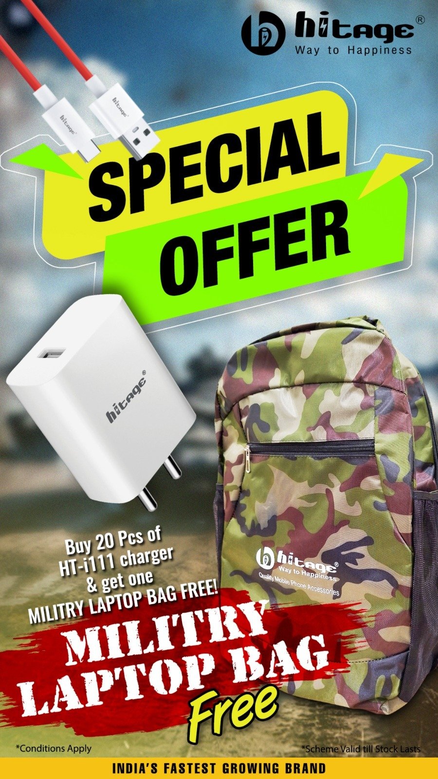 OFFER – 20 Pcs HT-I111 Get Miltry Laptop Bag