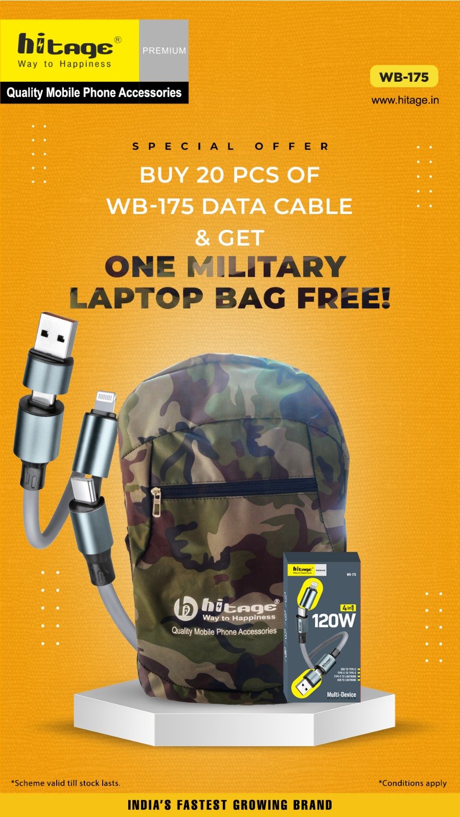 WB-175 (120W) 4 in 1 Data Cable-OFFER