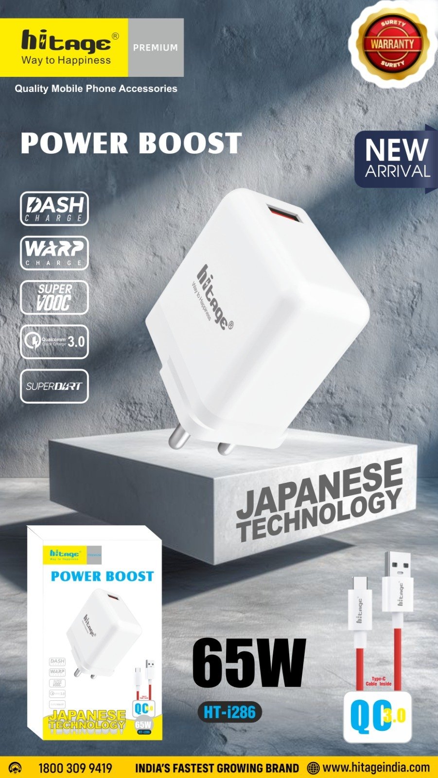 HT-i286 Hitage Charger (65W)-Type-C