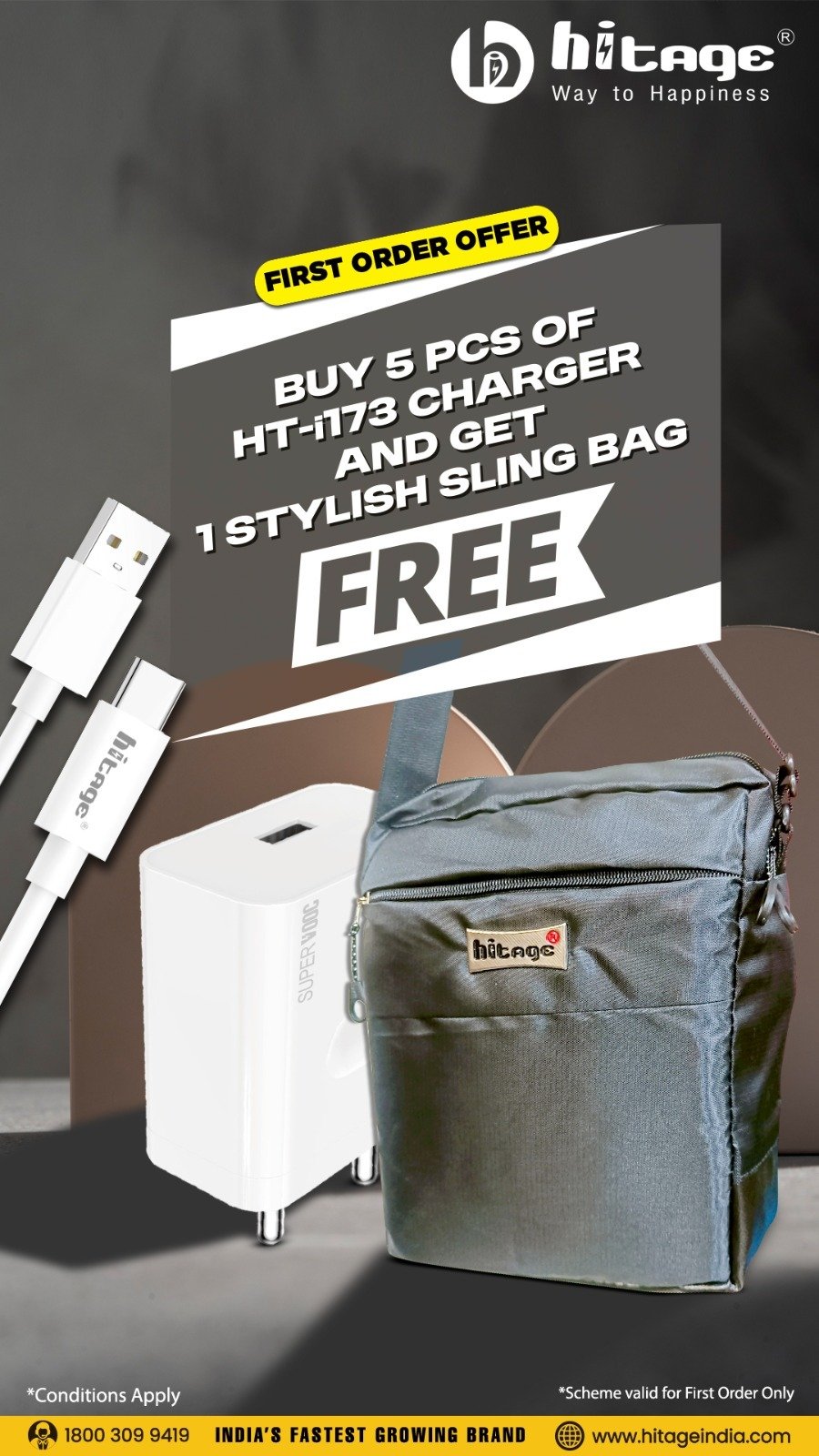OFFER-Buy-40 Pcs. OF DATA CABLE I-173 GET-1 SLING BAG-FREE