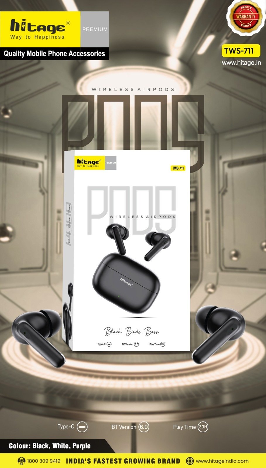TWS-711 Hitage Wireless Earbuds