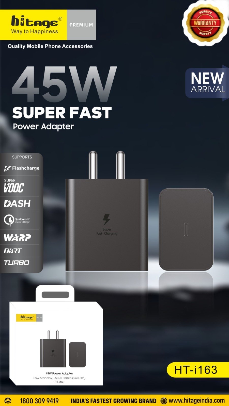 HT-i163 Hitage (45W) Charger