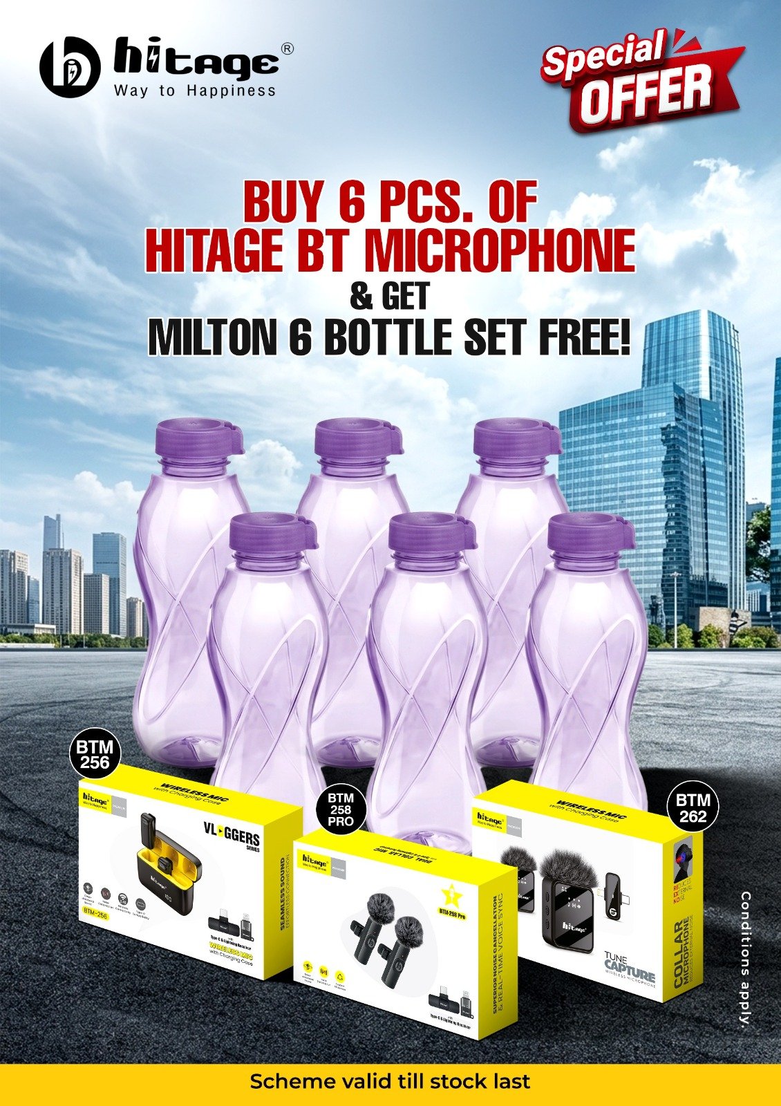 OFFER-BTM-256 BTM-258 PRO & BTM-262 BUY 6 PCS AND GET 6 MILTON BOTTLE SET