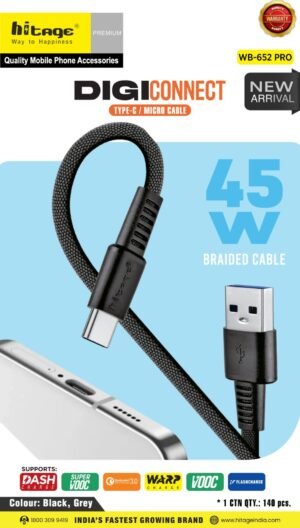 WB-652 Pro Data Cable (45W) Micro