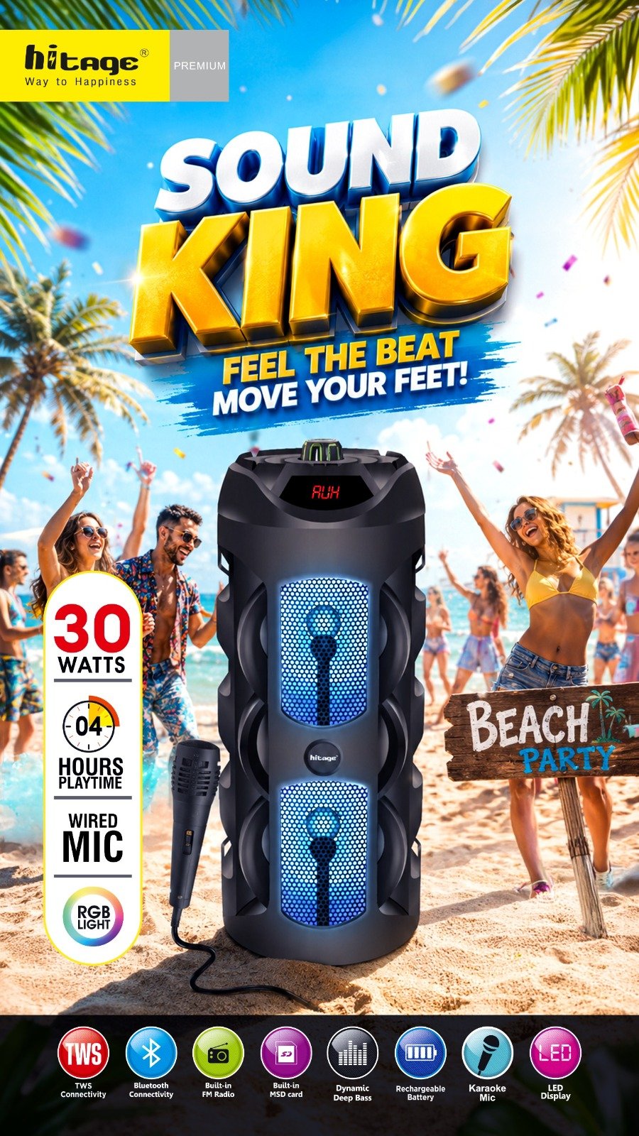 BT-5.0 Sound King Hitage Speaker