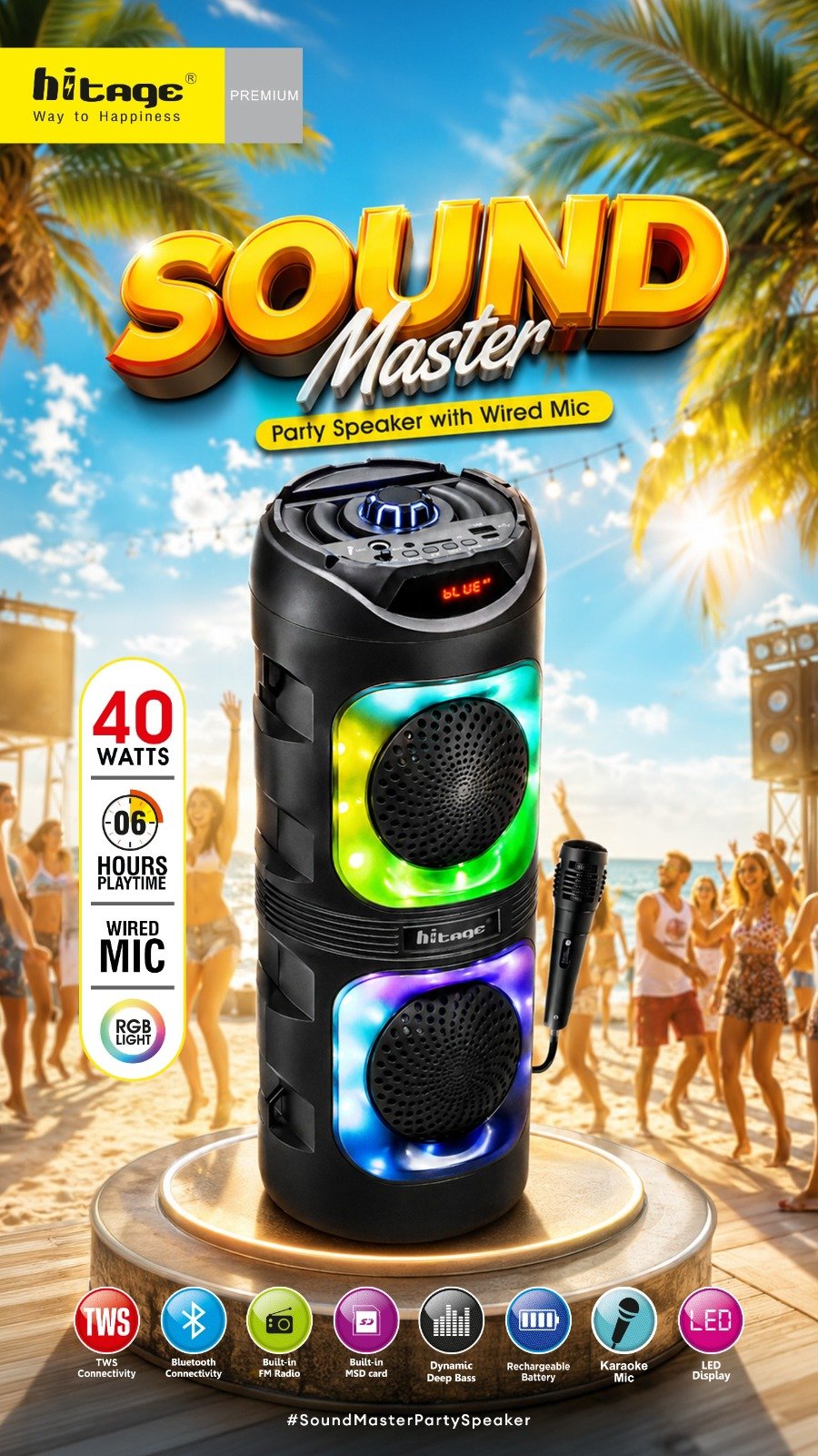 BT-5.0 Sound Master Hitage Speaker