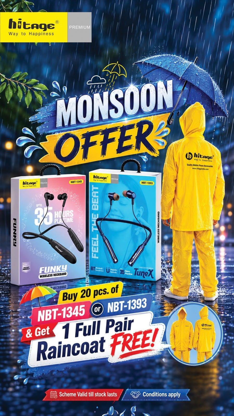 OFFER BY 20 Pcs of NBT-1345 OR NBT-1393 AND GET 1 FULL PAIR RAINCOAT
