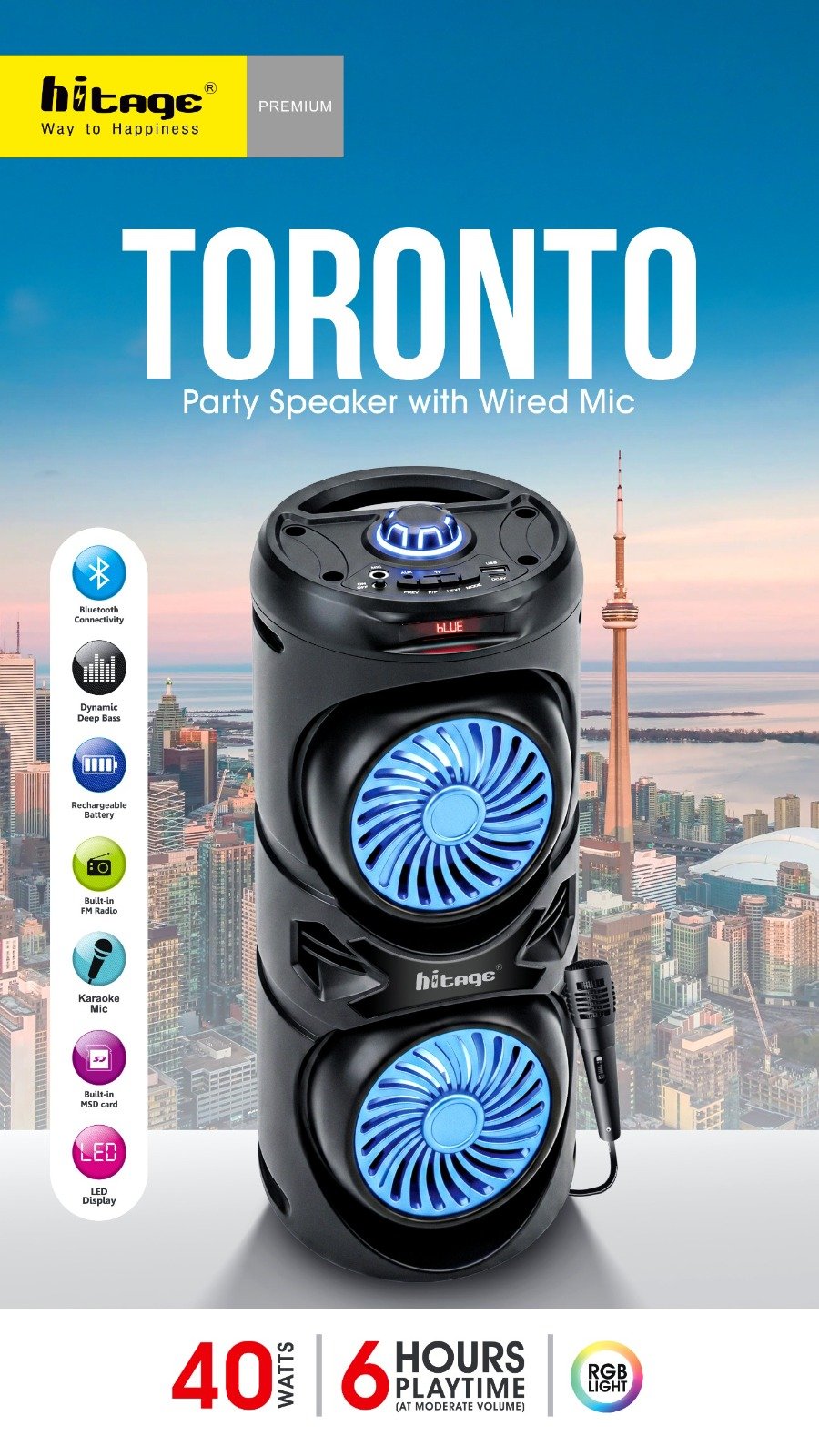 BT-5.0 Toronto Hitage Speaker