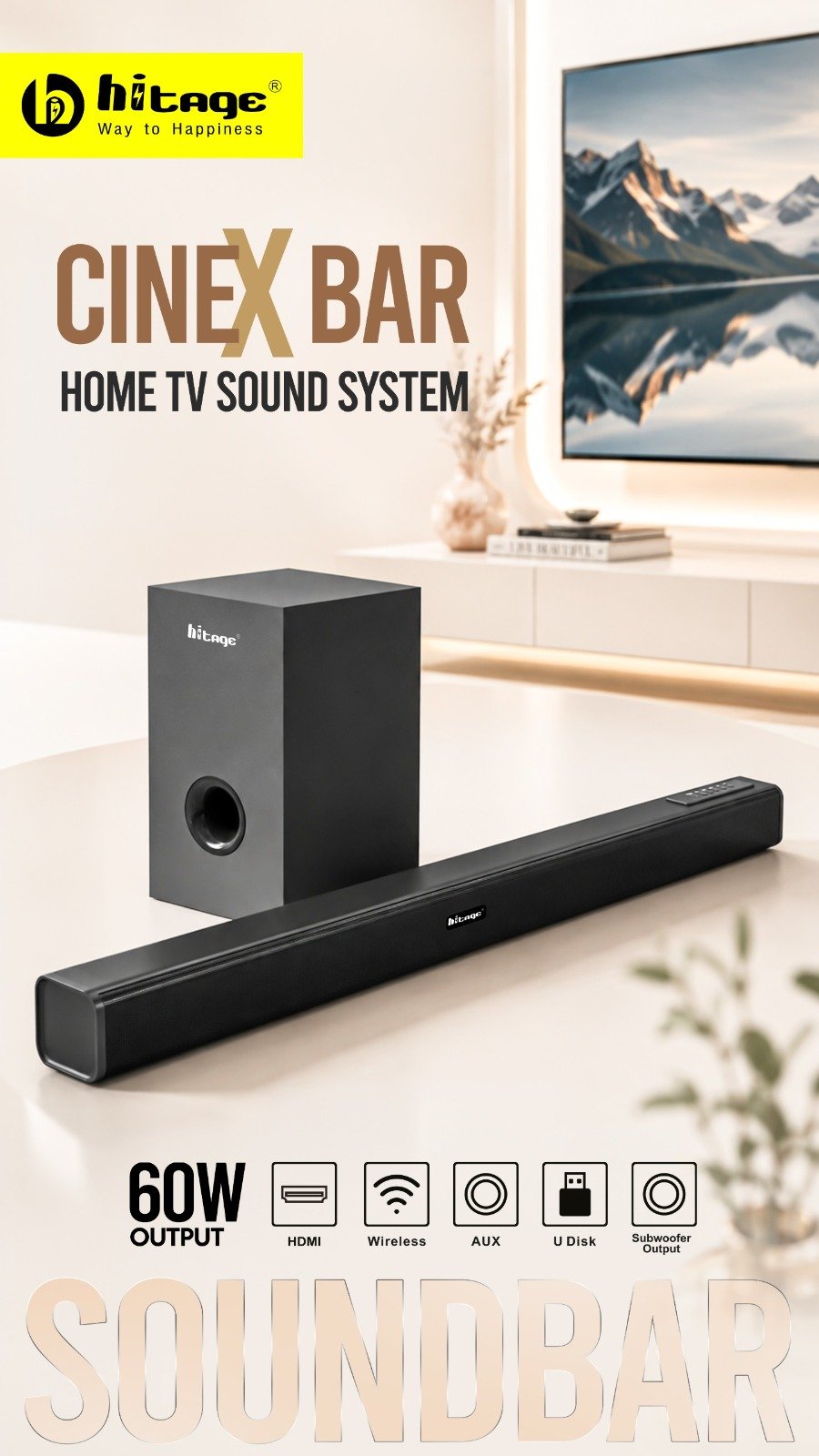 CineX Bar Hitage Home TV Sound System