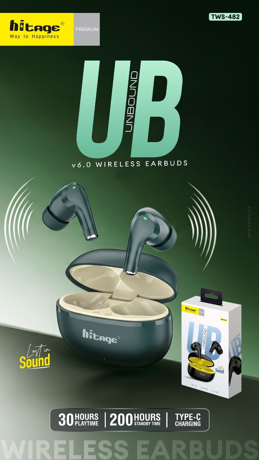 TWS-482 Hitage Wireless Earbuds