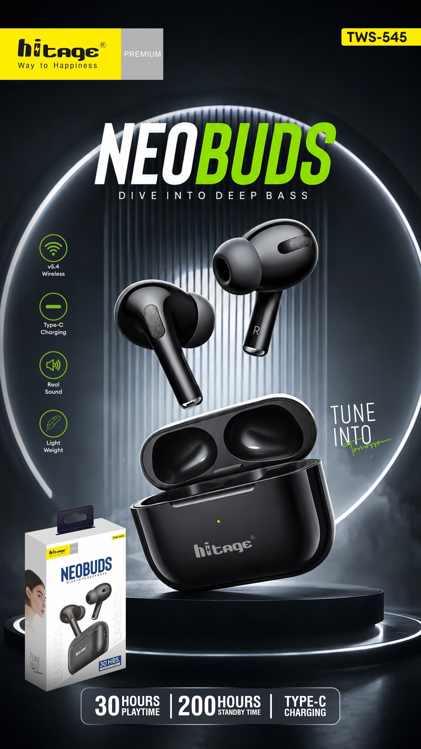 TWS-545 Hitage Wireless Earbuds