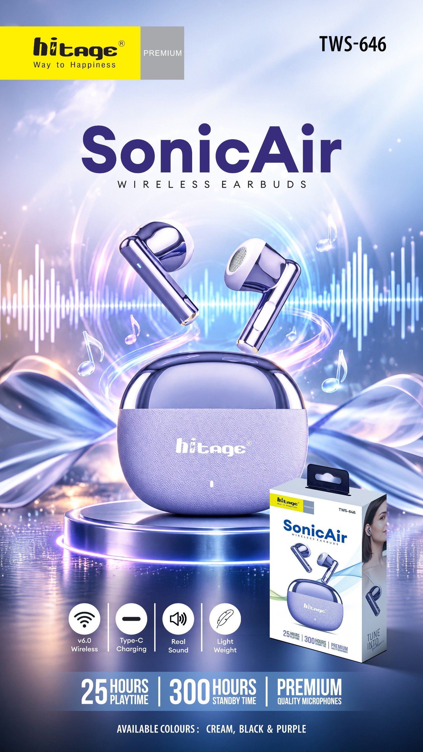 TWS-646 Hitage Wireless Earbuds