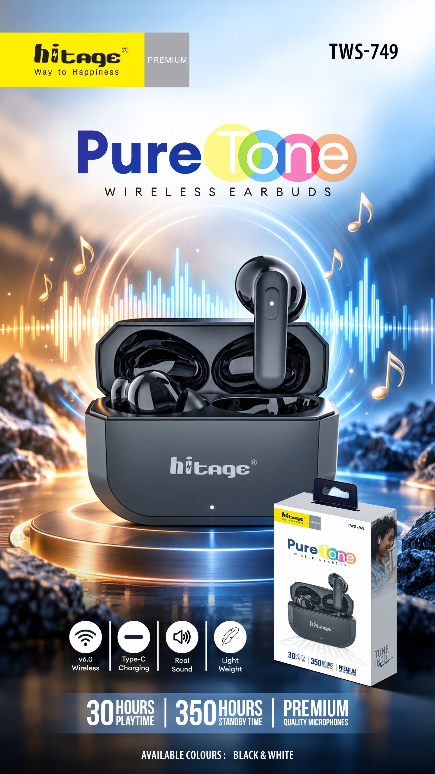 TWS-749 Hitage Wireless Earbuds